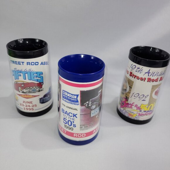 Minnesota Street Rod Association Set 3 Plastic Cups Thermo Serv Vintage 90s Mugs - Picture 1 of 1